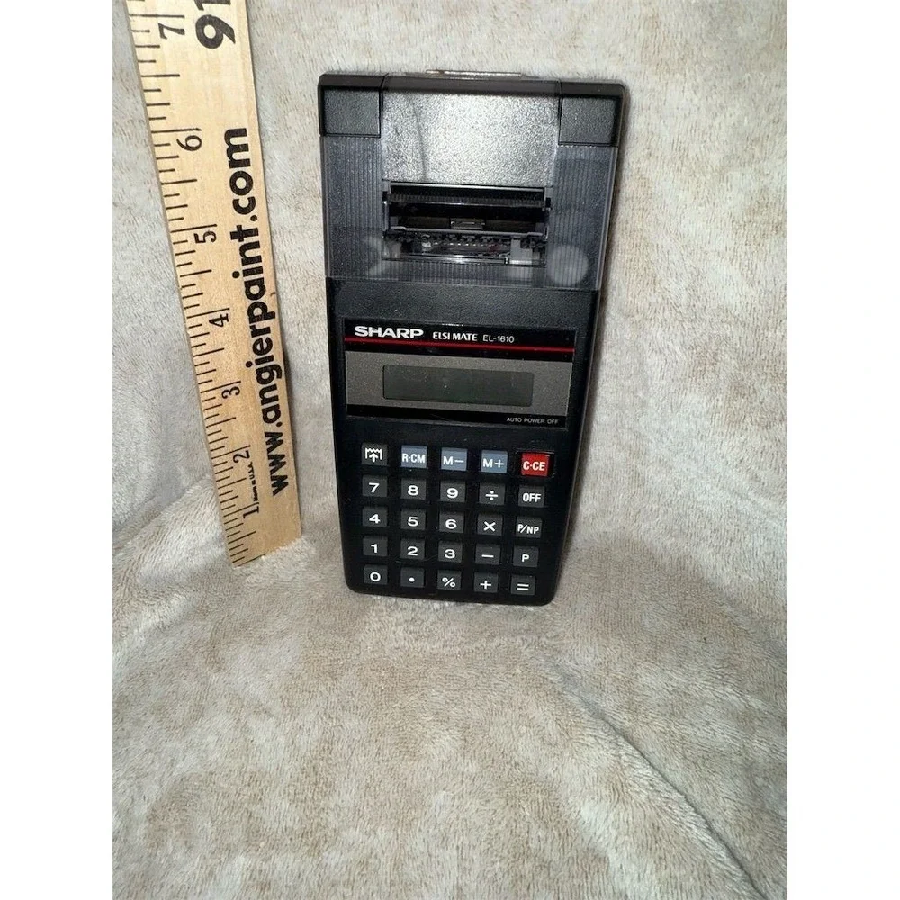 Vintage Sharp ELSI MATE EL-1610 Calculator‎ with Leather Case